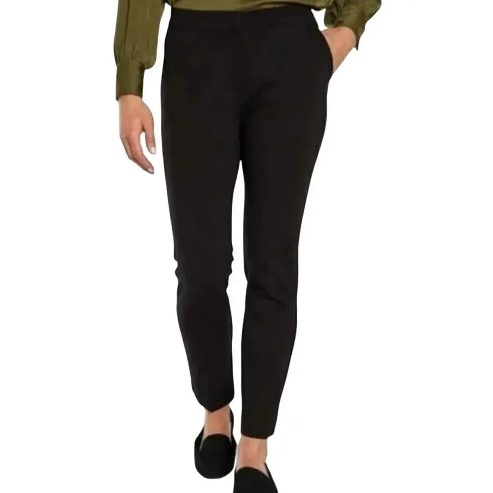Banana Republic Pont Knit Pant Womens Size 14 Black High Rise Stretch Minimalist - Picture 1 of 15